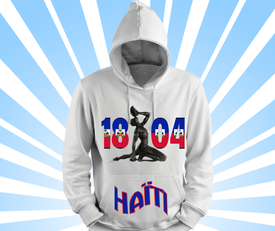 HOODIE Haïti 1804 Neg Mawon bleu et rouge