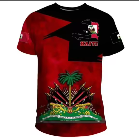T-shirt Noir et Rouge Haïti