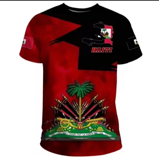 T-shirt Noir et Rouge Haïti